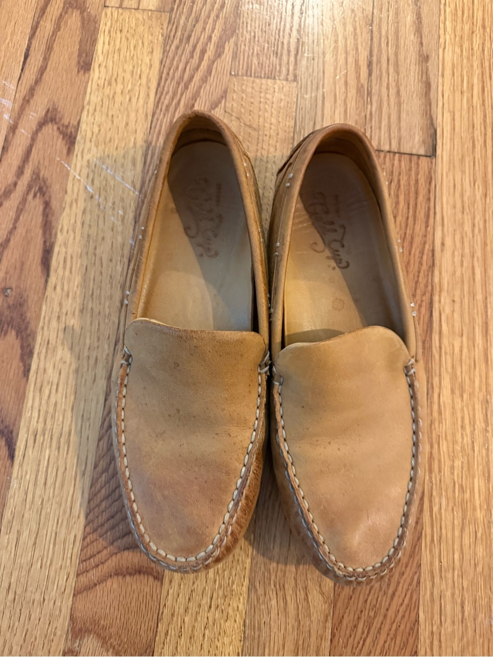 Men's Casual Tan Leather Slip-On Loafers